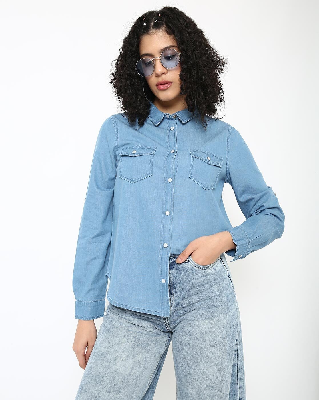 Buy Light Denim Shirts for Women by Mavi Online | Ajio.com