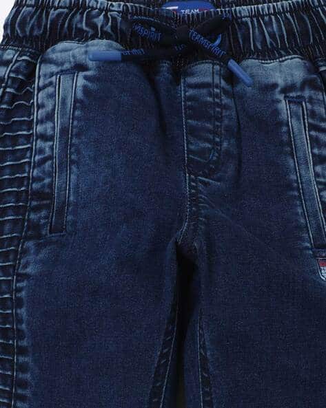 Washed Joggers with Drawstring Waist view 3