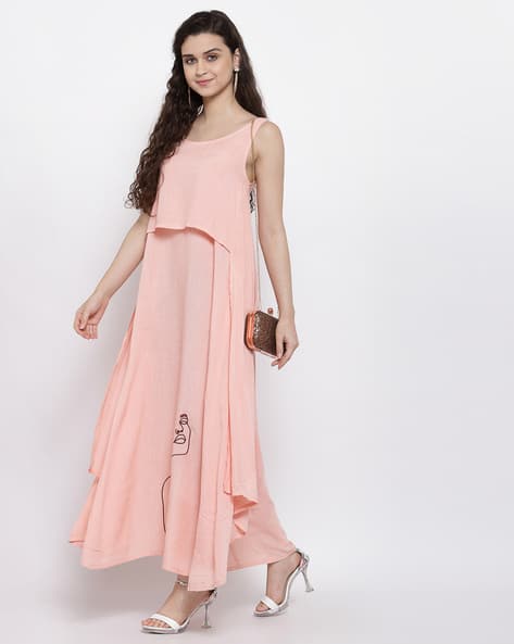 peach colour maxi