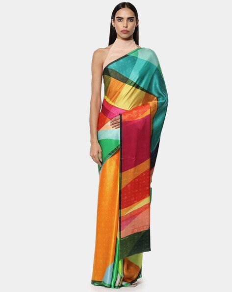 Buy Blue Crepe Print Cloud Party Saree For Women by Satya Paul Online at  Aza Fashions.