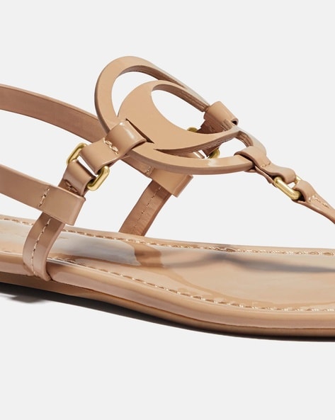 Coach women's jeri leather sandals hot sale