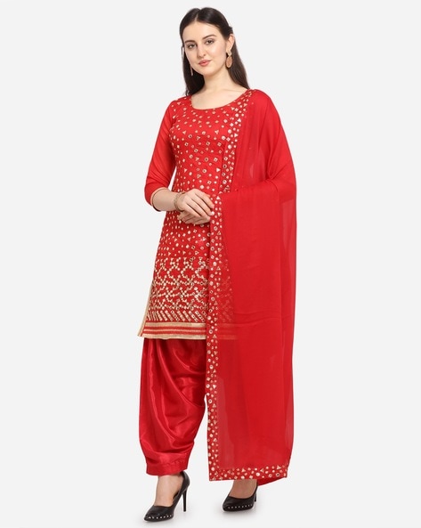 Embellished Unstitched Dress Material Price in India