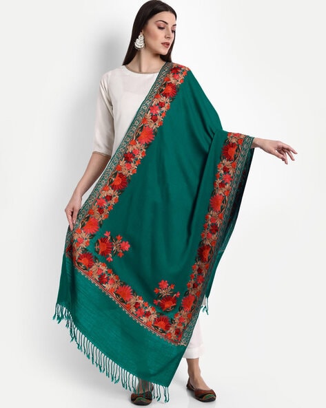 Floral Embroidery  Regular Stole Price in India