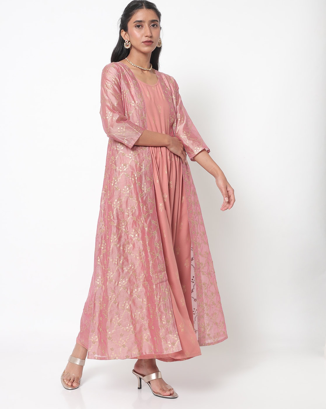 DHIV - E - Boutique - *Avaasa Anarkali kurti* 👗👗👗 Floral print Rayon  3/4th sleeve Color-Rani pink *Size M ready to dispatch* *XS to XXL  Prebooking with payment,dispatch on 20th* ~Tag price