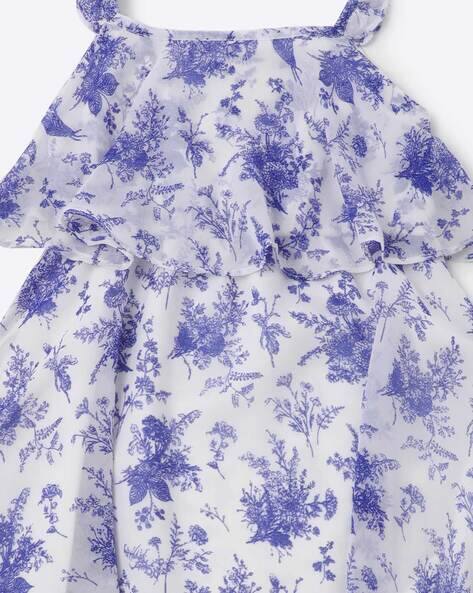Floral Print Square-Neck A-line Dress view 3