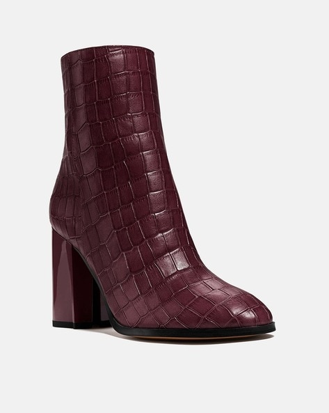 Brielle Croc Embossed Booties