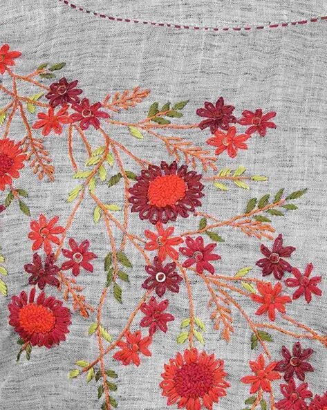 Floral Embroidery Designs For Kurtis -Storyvogue.com