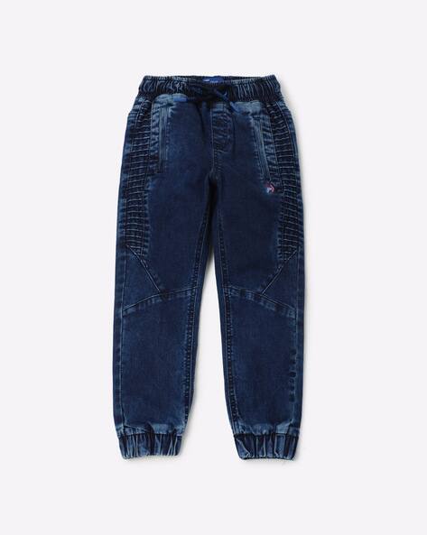 Washed Joggers with Drawstring Waist