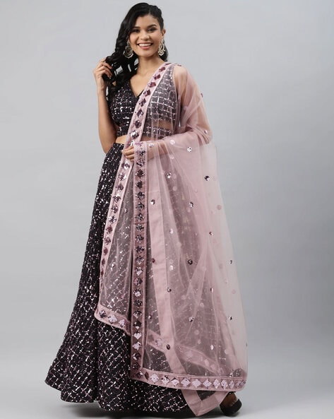 Black & Rama & Maroon & Gold & Wine & Purple & Cream & Blue & Pink & White  & Lavender & Light Pink Wedding & Party Wear Silk Half Saree Lehenga -