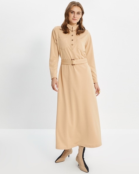 maxi shirt dress with pockets