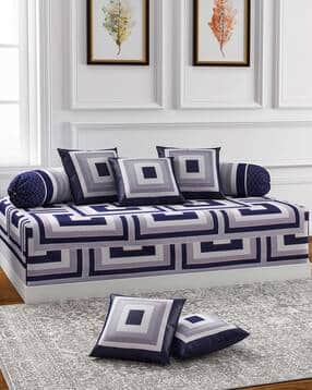 Set of 8 Geometric Print Diwan Sets-image-4