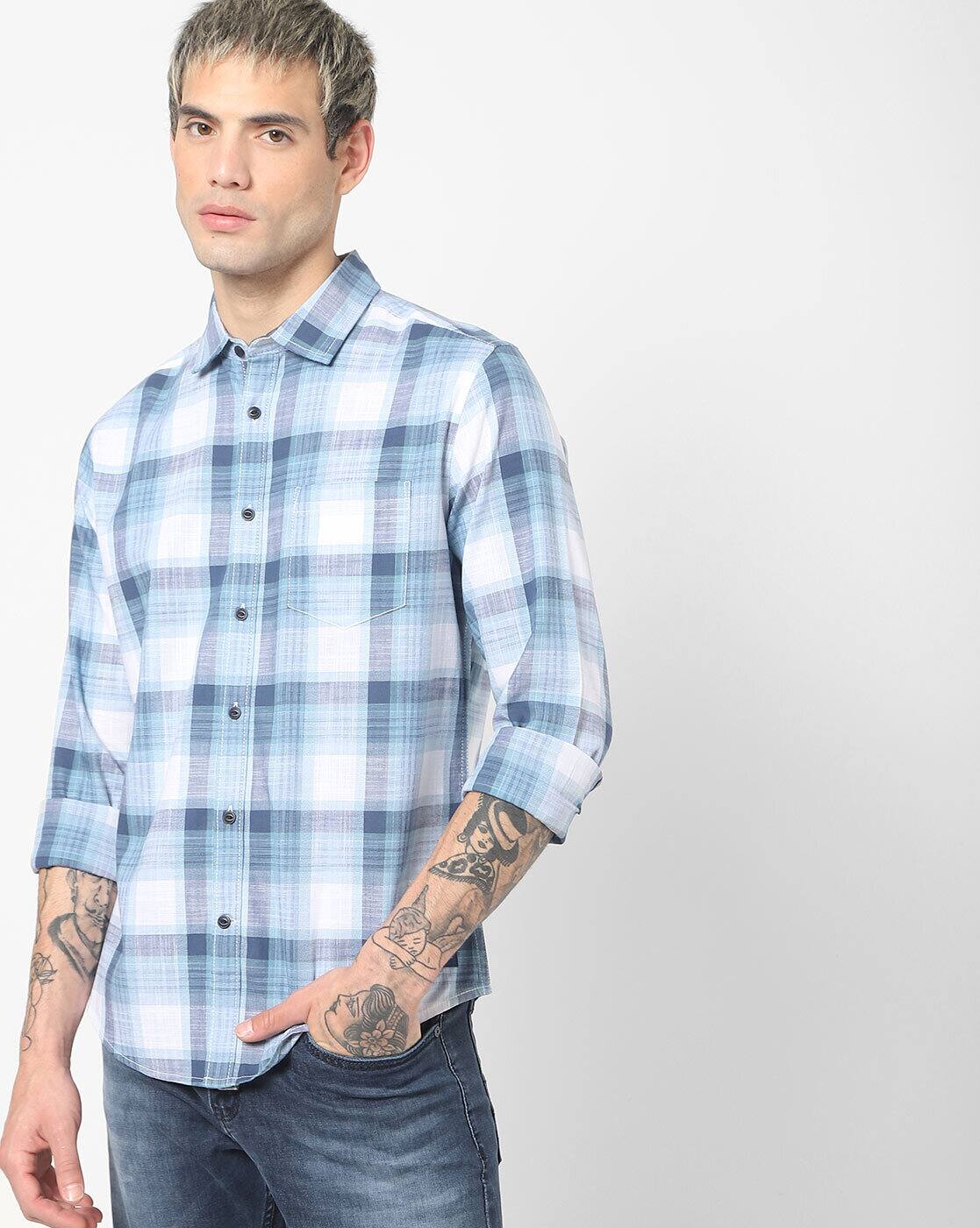 Buy Blue Shirts for Men by DNMX Online 