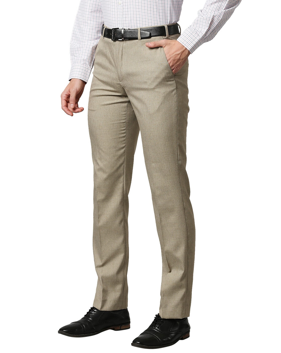 Buy Park Avenue Navy Mid Rise Slim Fit Trousers for Men Online  Tata CLiQ