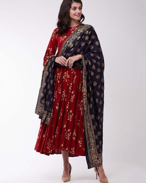 Floral Print Woven Dupatta Price in India