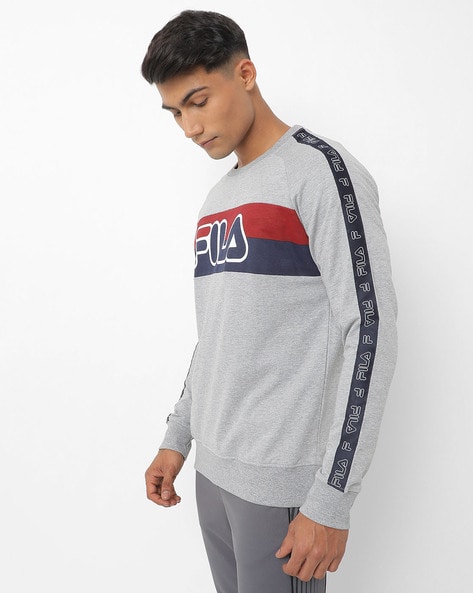 Fila grey sweatshirt mens deals