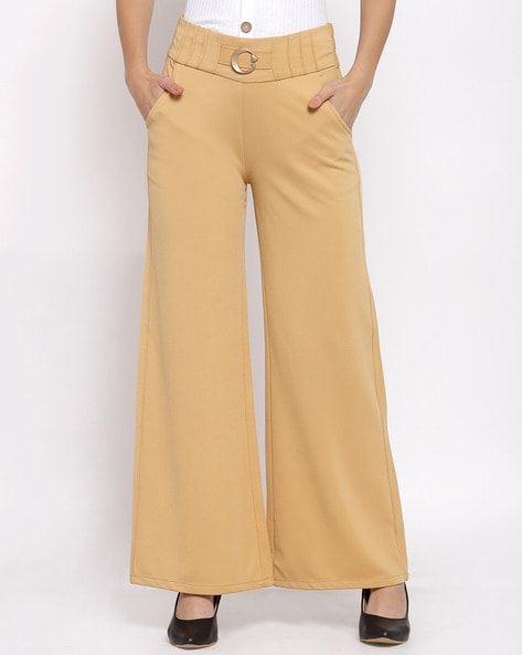 Buy UNYUG Women's Cotton Lycra High Waist Pleated Semi Formal Trousers For  Office and Casual wear,(Blue,M) Online at Best Prices in India - JioMart.