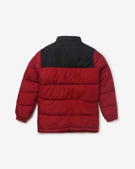 Red hollister puffer on sale jacket