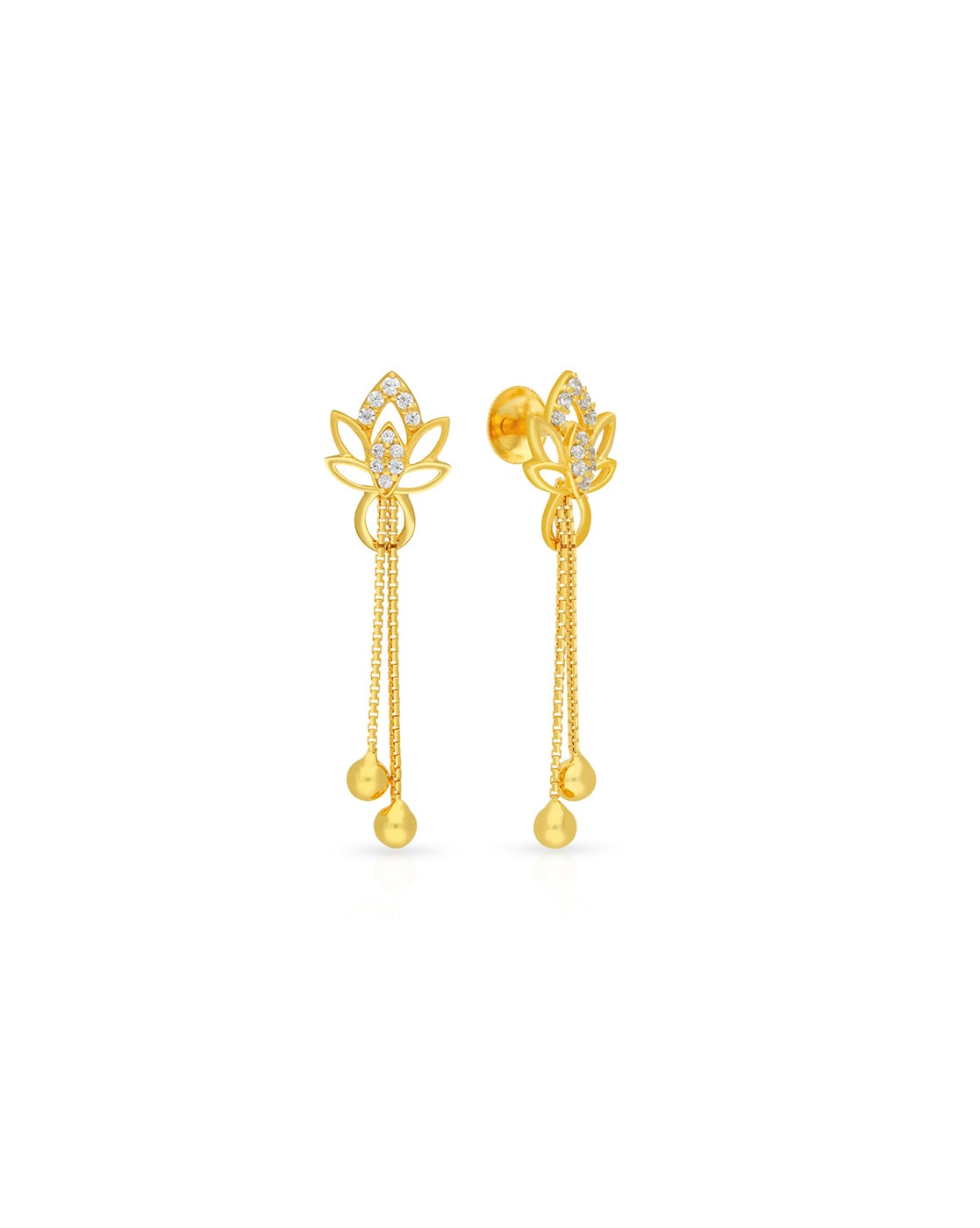 Buy Yellow Gold Earrings for Women by Malabar Gold & Diamonds Online |  Ajio.com