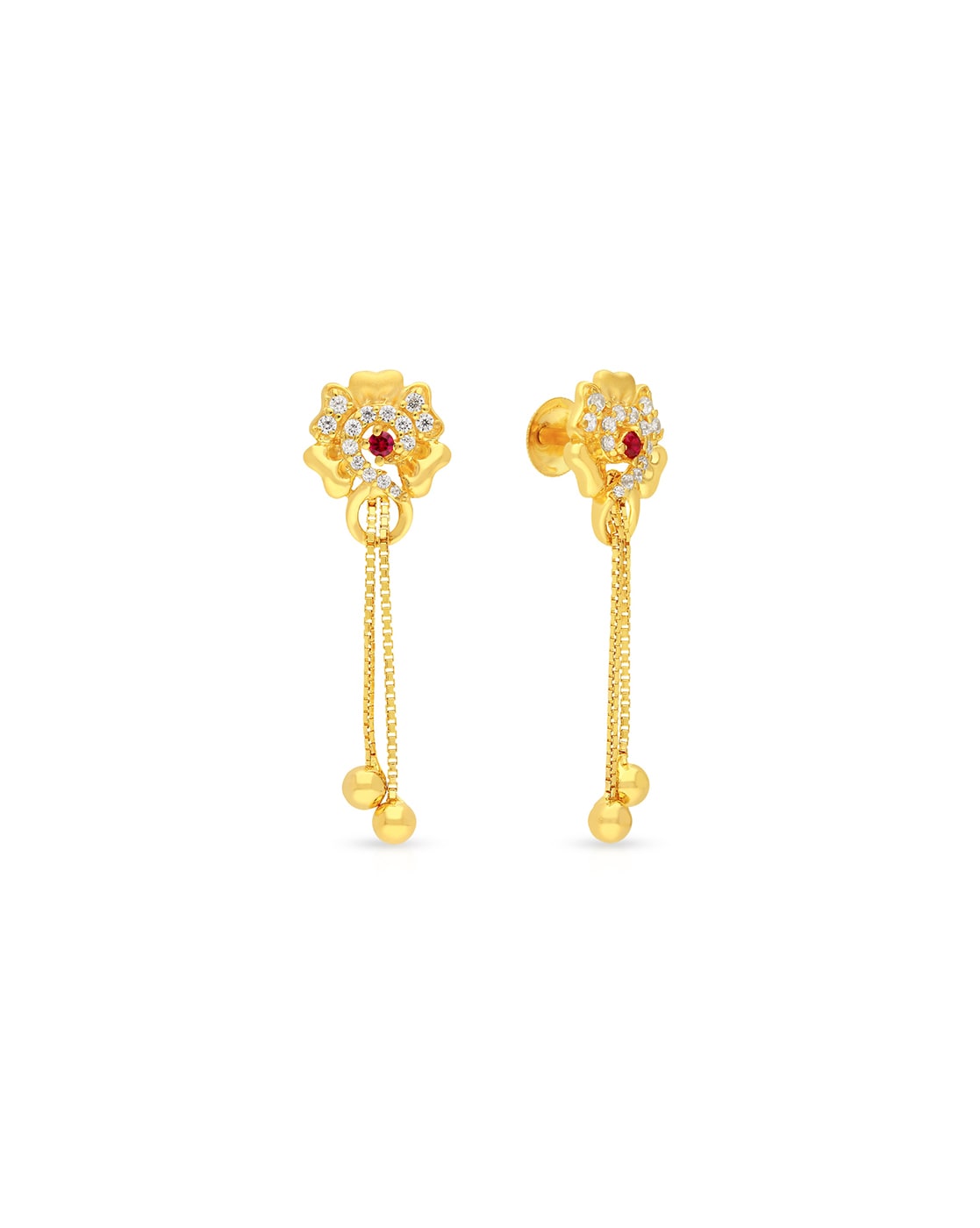 Buy Yellow Gold Earrings for Women by Malabar Gold & Diamonds ...