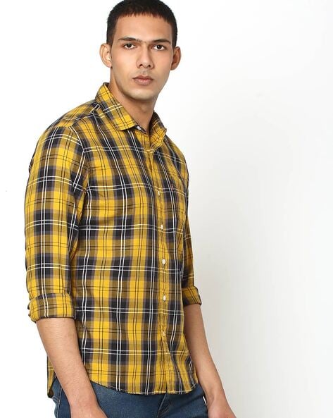 levis yellow check shirt