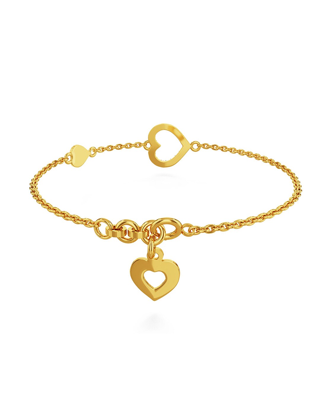 YBMYCM Love Heart Charm Bracelet 6mm Gold Beaded India