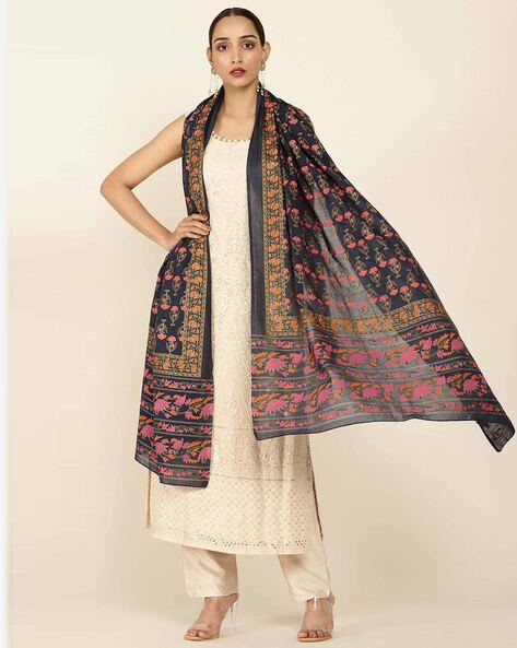 Floral Embroidery Regular Fit  Dupatta Price in India