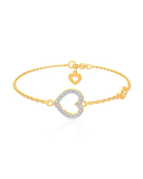 Heart with Diamond Decorative Design Gold Plated Bracelet for Lady - Style  A306 – Soni Fashion®