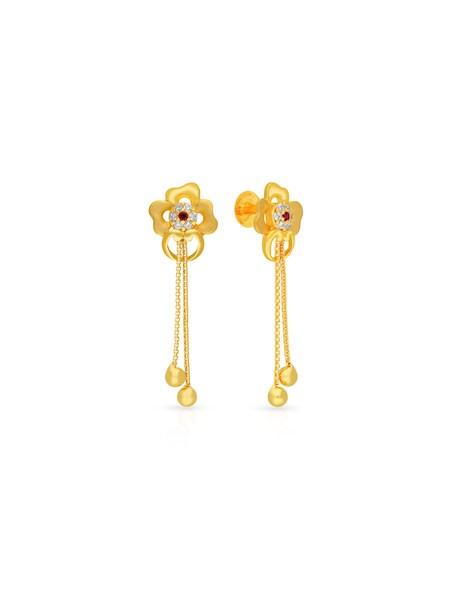 Buy 22Kt Small Gold Hanging Earrings 78VY3006 Online from Vaibhav Jewellers