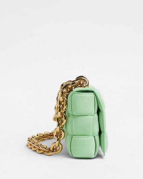 Buy BOTTEGA VENETA Padded Chain Cassette Shoulder Bag | Green 