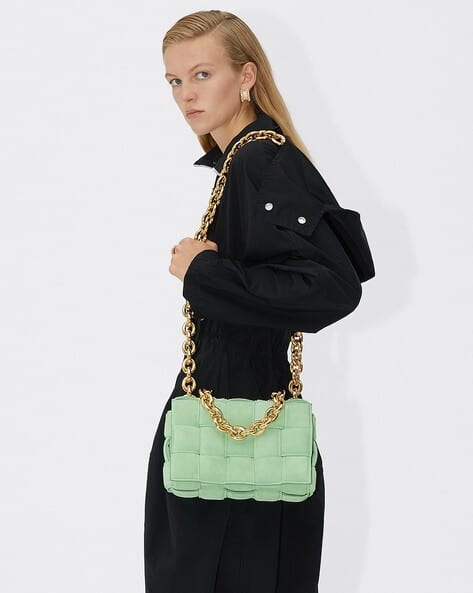 Buy BOTTEGA VENETA Padded Chain Cassette Shoulder Bag | Green 