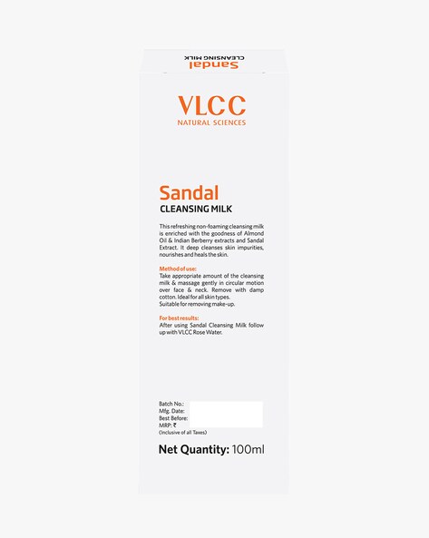 Vlcc sandal cleansing milk on sale 5ml