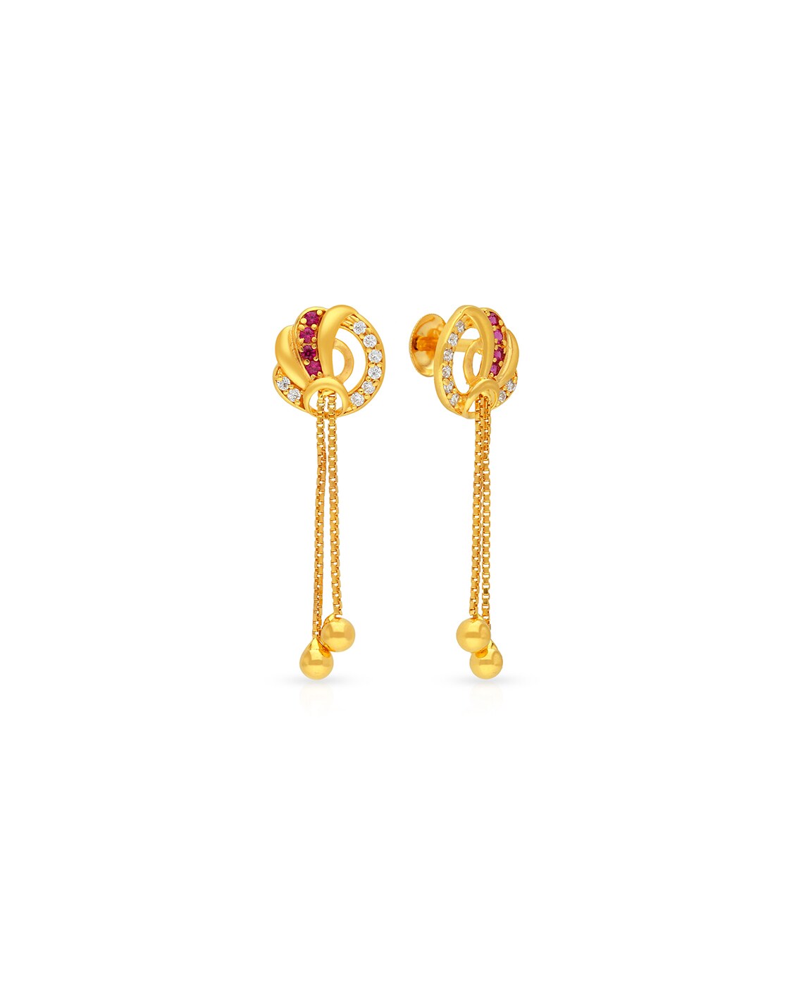 Buy 14 Kt, 18K , 22K Yellow Gold Dangle Drop Earrings, Hallmark Stamped  Handmade Traditional Long Earrings, 18K Gold Screw Back Women's Earrings  Online in India - Etsy