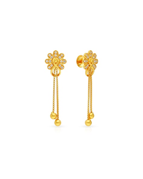 Buy Malabar Gold & Diamonds 22 Kt (916) Yellow Gold Studs Earring For Women  Erdzl29887_Y at Amazon.in