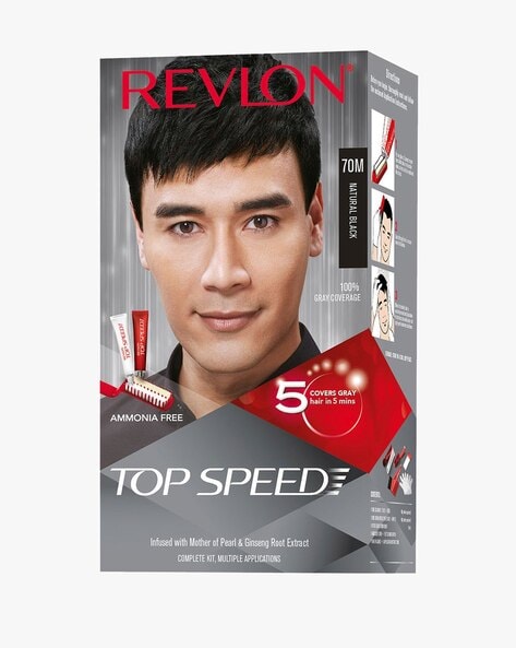 Buy Revlon Top Speed Hair Color Man Natural Black 70M 40g  40g  15ml  online at best price in India  Health  Glow