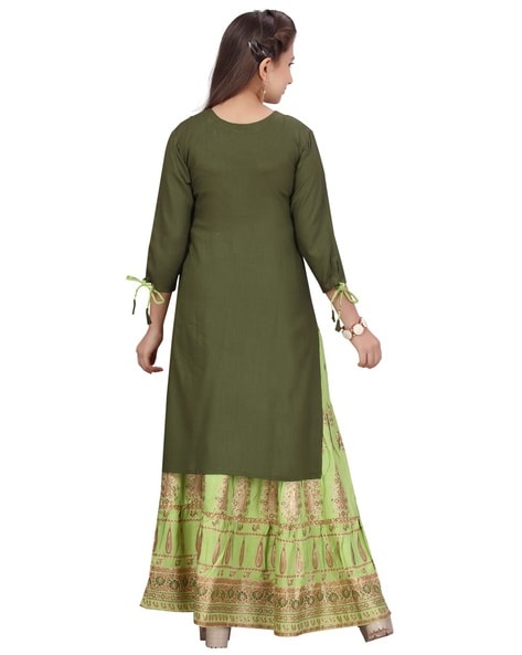Rayon Party Wear Ladies Yellow Kurti With Skirt, Size: Medium at Rs  550/piece in Pune