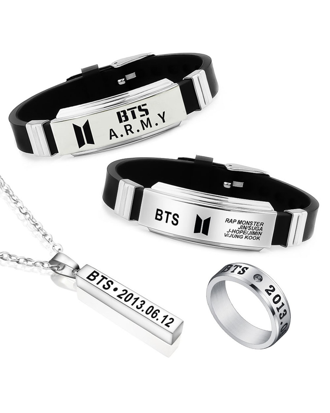 Teblacker BTS Bracelet | Unisex Kpop Bangtan Boys Jungkook, Jimin, V, Suga,  Jin, J-Hope, Rap Monster Name Wristband Wristlet | Collection and Best Gift  for The Army( BTS) : Amazon.in: Jewellery