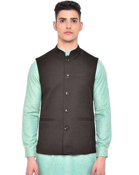 Jade blue clearance nehru jacket