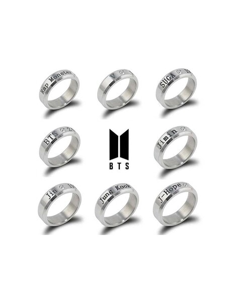 Pocomoco BTS Ring Stainless Steel Finger Rings Bangtan Boys V SUGA JIN  Jimin J-Hope JUNG KOOK Rap Monster Jewelry Rings for Women Merchandise BTS  - 3: Buy Online at Best Price in
