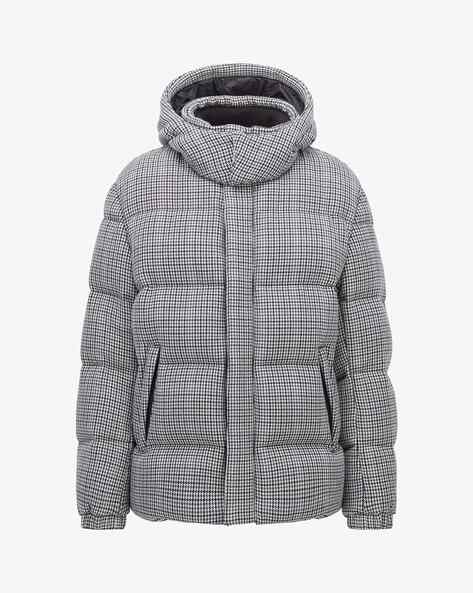 BOSS - Monogram-jacquard water-repellent padded jacket with hood