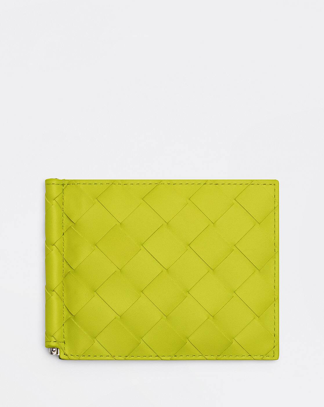 Buy BOTTEGA VENETA Woven Money Clip Wallet | Green Color Men