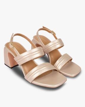 Buy Golden Heeled Sandals for Women by 