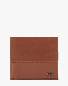 Hudson Logo Embossed Pebbled Leather Billfold Wallet