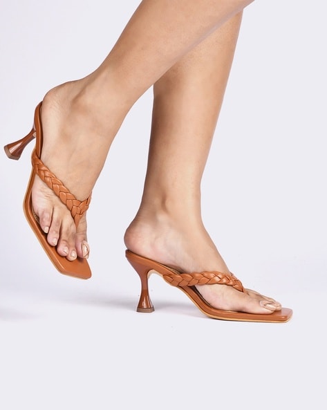 Amazon.com | HTTEM Women's Kitten Heel Flip Flops Slip On Thong Sandals  Stiletto Party Slippers (Yellow, adult, women, numeric_6, numeric,  us_footwear_size_system, narrow) | Heeled Sandals