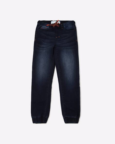 Washed Denim Jogger Jeans