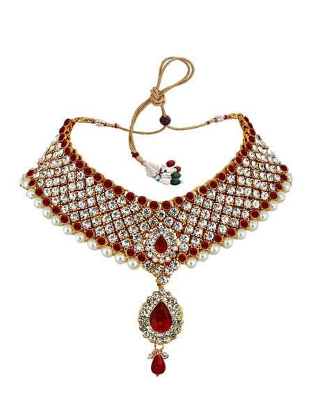 Buy Gold-Toned & Red FashionJewellerySets for Women by Lucky