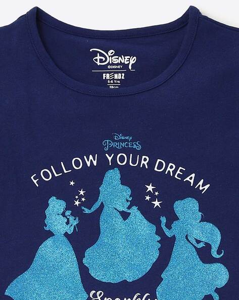 Disney Girls Princess Graphic T-Shirt, Sizes 4-18, Girl's, Size: Small, Blue