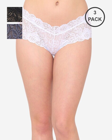 Buy N-Gal Multicolor Lace Hipster Panty (Pack Of 3) for Women Online @ Tata  CLiQ