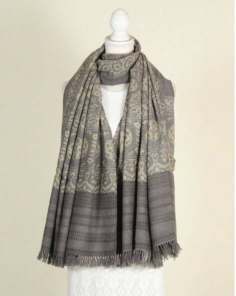 Printed Shawl with Fringed Border Price in India