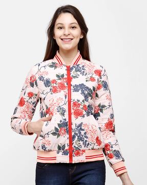 floral bomber jacket ladies