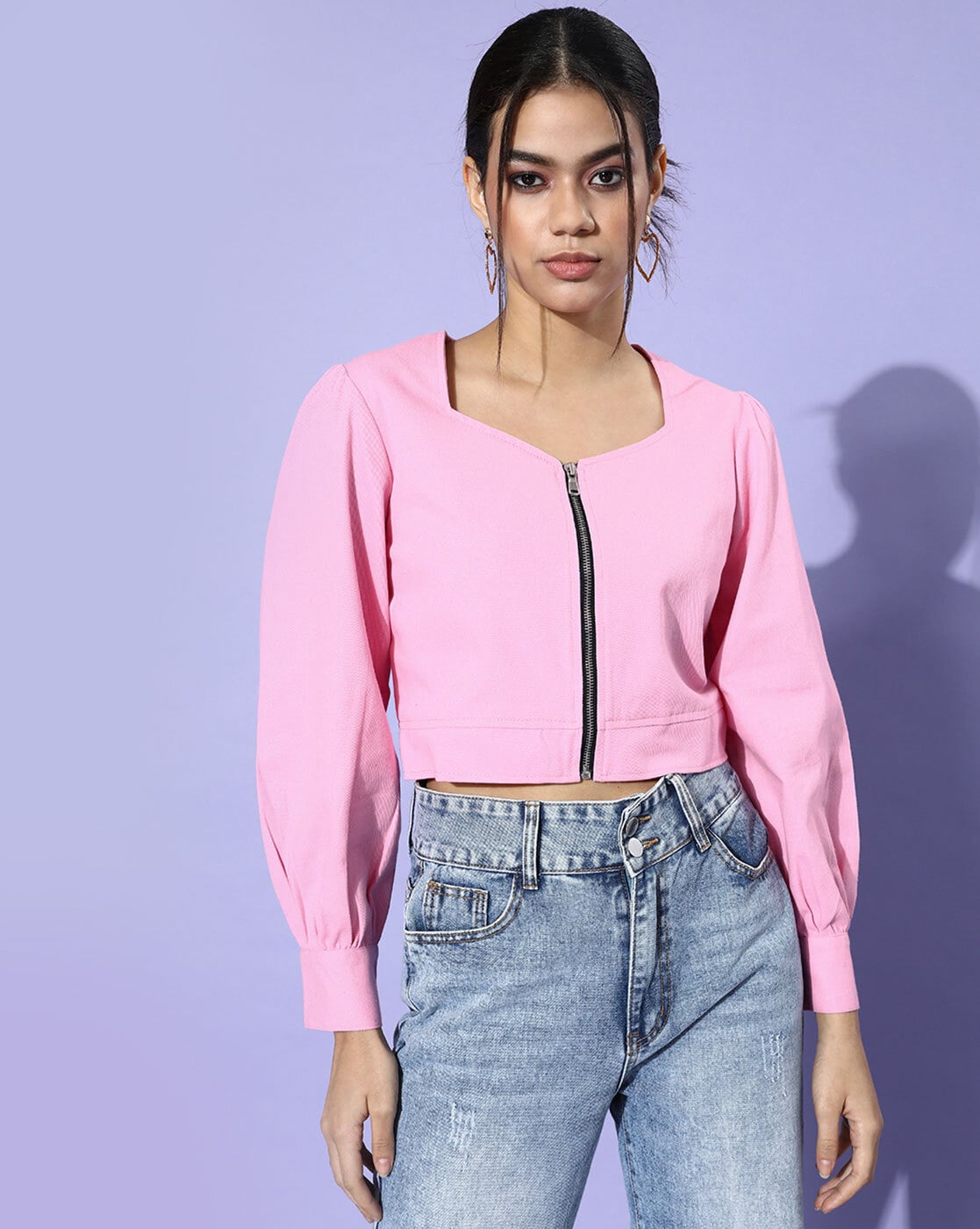 Pink neon outlet denim jacket